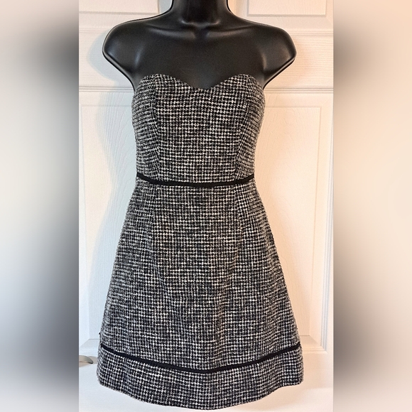 Kimchi Blue Black & White Tweed Strapless Dress - Picture 1 of 6